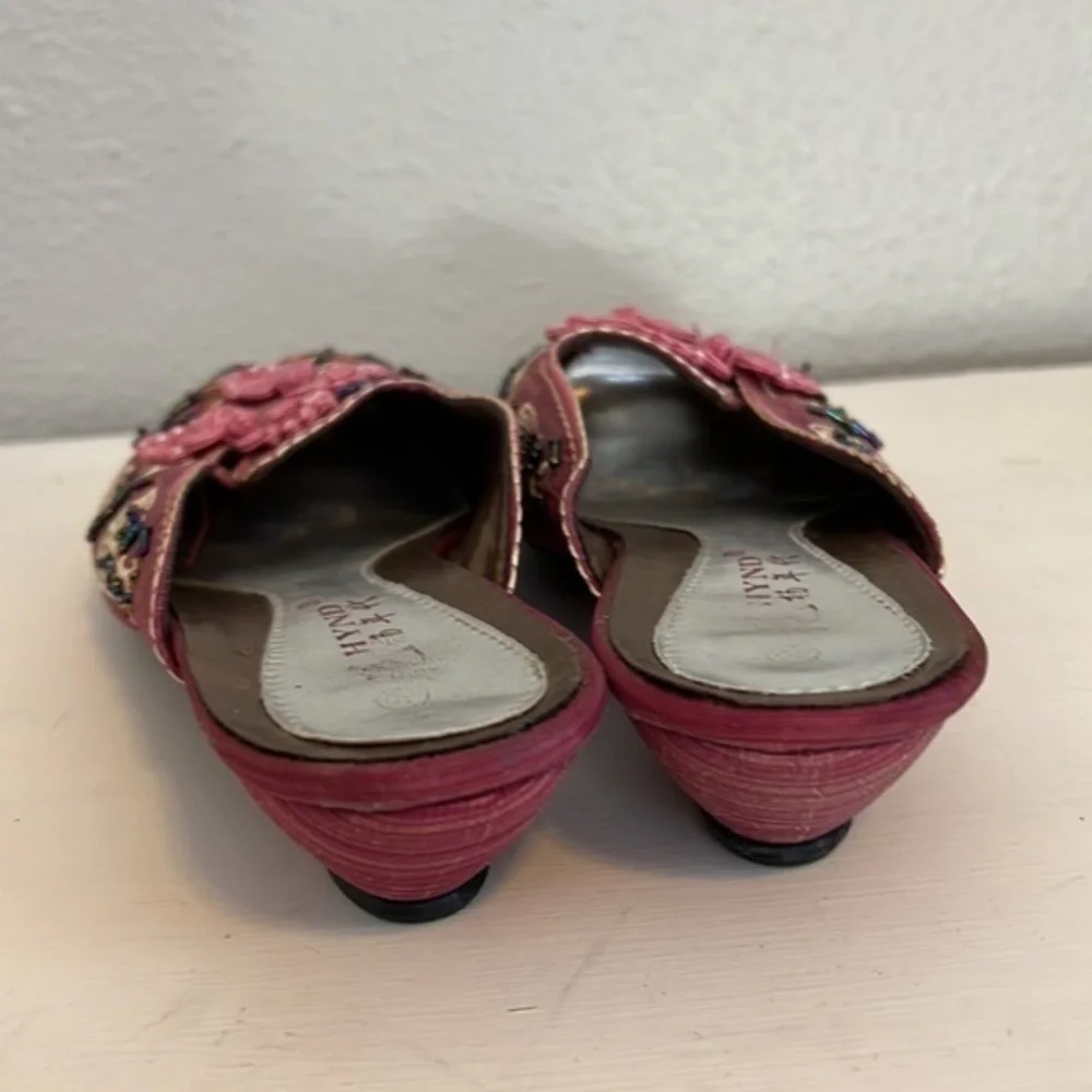 HYND Beaded & Embroidered Oriental‎ Slip On shoes women’s size 40